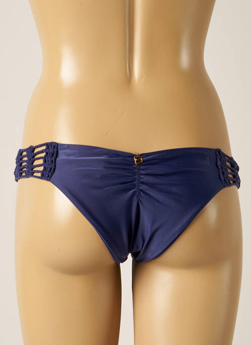 Bas de maillot de bain effet matière satinée culotte bleu DESPI femme