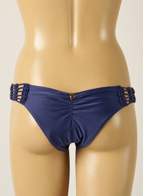 Bas de maillot de bain effet matière satinée culotte bleu DESPI femme