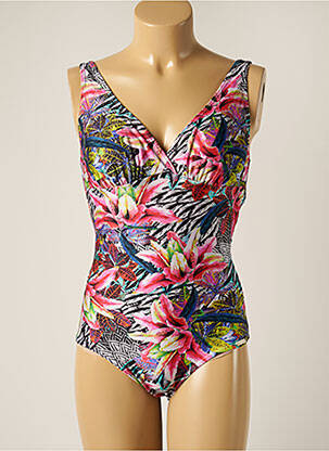 Maillot de bain 1 pièce effet matière satinée haut soutien-gorge avec mousse de rembourrage amovible rose LA PLAYA femme