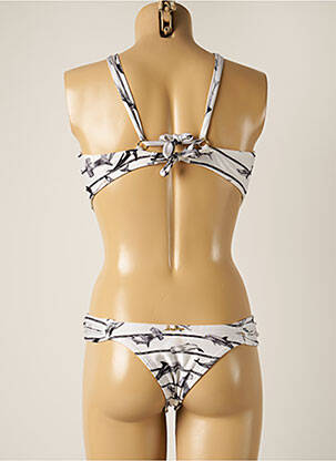Maillot de bain 1 pièce effet matière satinée haut soutien-gorge moulé blanc LUA MORENA femme