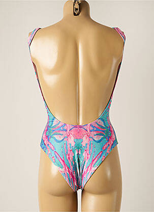 Maillot de bain 1 pièce imprimé fantaisie haut bandeau rose BLUEMAN femme