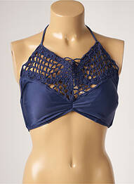 Haut de maillot de bain fermeture liens à nouer haut soutien-gorge moulé bleu DESPI femme