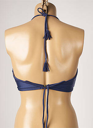 Haut de maillot de bain fermeture liens à nouer haut soutien-gorge moulé bleu DESPI femme