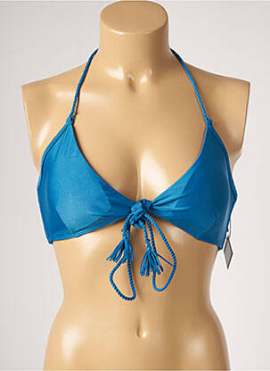 Haut de maillot de bain fermeture liens à nouer haut soutien-gorge moulé bleu DESPI femme