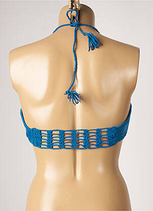 Haut de maillot de bain fermeture liens à nouer haut soutien-gorge moulé bleu DESPI femme
