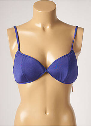 Haut de maillot de bain fermeture liens à nouer haut soutien-gorge moulé violet DESPI femme