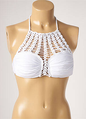 Haut de maillot de bain fermeture liens à nouer haut soutien-gorge moulé blanc DESPI femme