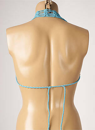 Haut de maillot de bain fermeture liens à nouer haut soutien-gorge moulé bleu DESPI femme