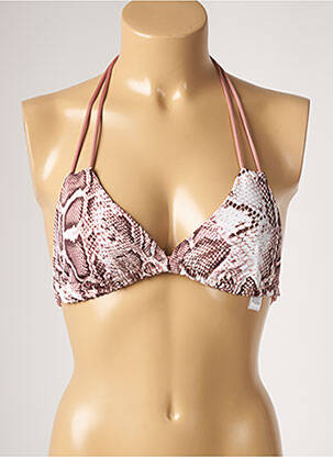 Haut de maillot de bain fermeture liens à nouer haut soutien-gorge moulé rose DESPI femme