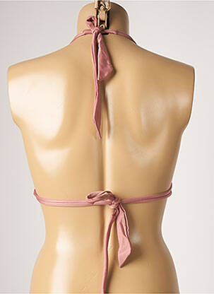 Haut de maillot de bain fermeture liens à nouer haut soutien-gorge moulé rose DESPI femme
