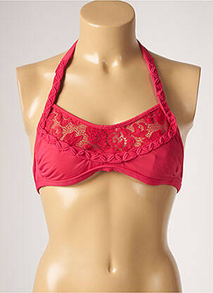Haut de maillot de bain fermeture liens à nouer haut soutien-gorge emboitant rose DESPI femme