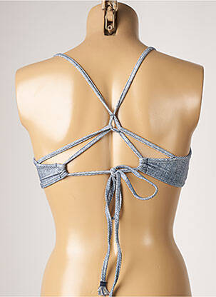 Haut de maillot de bain fermeture liens à nouer haut soutien-gorge moulé bleu DESPI femme