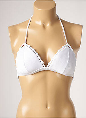 Haut de maillot de bain stretch haut soutien-gorge moulé blanc DESPI femme