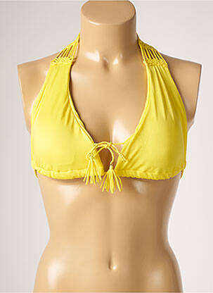 Haut de maillot de bain stretch haut soutien-gorge moulé jaune DESPI femme
