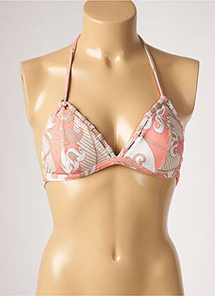 Haut de maillot de bain fermeture liens à nouer haut soutien-gorge moulé rose DESPI femme