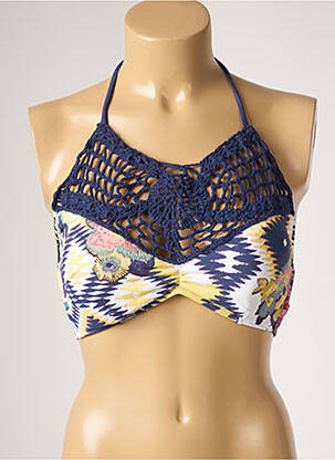 Haut de maillot de bain stretch haut soutien-gorge moulé bleu DESPI femme