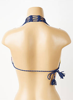 Haut de maillot de bain fermeture liens à nouer haut soutien-gorge moulé bleu DESPI femme