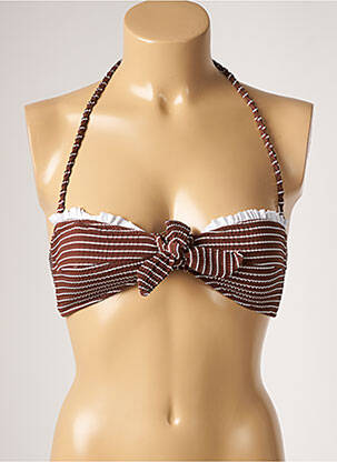Haut de maillot de bain stretch haut soutien-gorge moulé marron DESPI femme