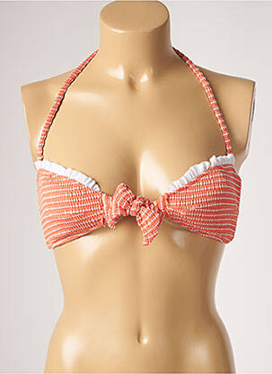 Haut de maillot de bain stretch haut soutien-gorge moulé orange DESPI femme