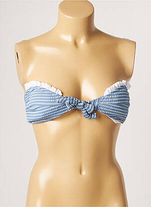 Haut de maillot de bain stretch haut soutien-gorge moulé bleu DESPI femme