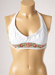 Haut de maillot de bain fermeture liens à nouer haut soutien-gorge balconnet blanc DESPI femme