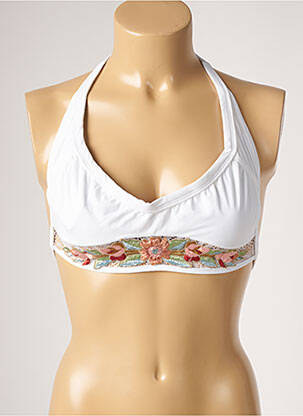 Haut de maillot de bain fermeture liens à nouer haut soutien-gorge balconnet blanc DESPI femme