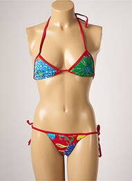 Maillot de bain 2 pièces stretch haut soutien-gorge emboitant rouge TALINDA femme