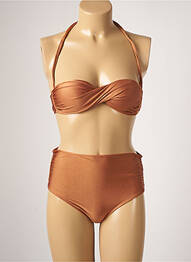 Maillot de bain 2 pièces stretch haut soutien-gorge balconnet marron RIO DE SOL femme