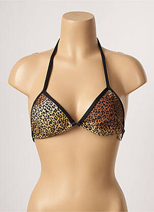 Haut de maillot de bain fermeture liens à nouer haut soutien-gorge moulé marron RIO DE SOL femme