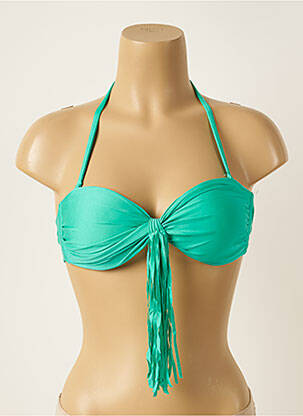 Haut de maillot de bain fermeture liens à nouer haut soutien-gorge moulé vert BANANA MOON femme