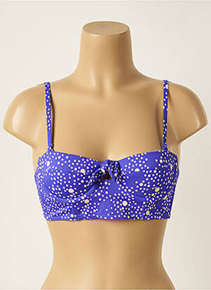 Haut de maillot de bain fermeture liens à nouer haut soutien-gorge balconnet violet HUIT femme