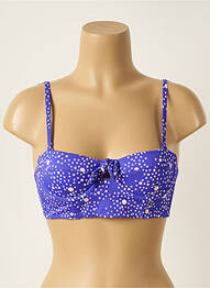 Haut de maillot de bain fermeture liens à nouer haut soutien-gorge balconnet violet HUIT femme