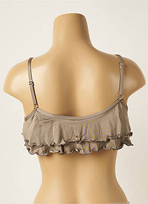 Haut de maillot de bain bretelles élastiquées ajustables haut soutien-gorge balconnet marron BANANA MOON femme