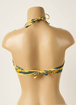 Haut de maillot de bain fermeture liens à nouer haut soutien-gorge moulé jaune BANANA MOON femme