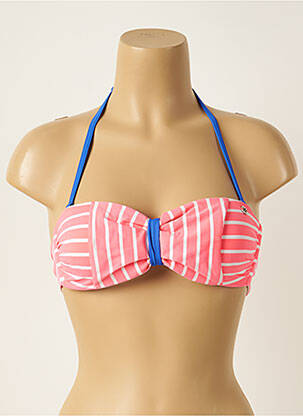 Haut de maillot de bain fermeture liens à nouer haut soutien-gorge balconnet rose BANANA MOON femme