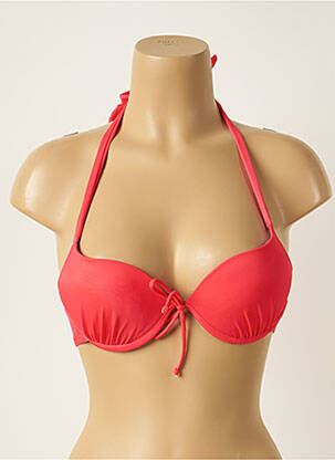 Haut de maillot de bain fermeture liens à nouer haut soutien-gorge moulé rouge SOWE femme