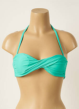 Haut de maillot de bain fermeture liens à nouer haut soutien-gorge balconnet vert SOWE femme