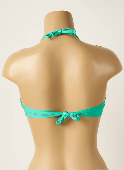 Haut de maillot de bain fermeture liens à nouer haut soutien-gorge moulé vert BANANA MOON femme