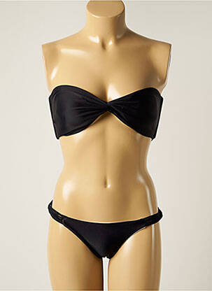 Maillot de bain 2 pièces micro fibres haut soutien-gorge balconnet noir BLUEMAN femme