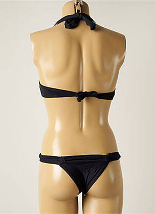 Maillot de bain 2 pièces fermeture liens à nouer haut soutien-gorge balconnet noir BLUEMAN femme