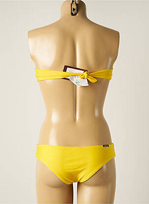 Maillot de bain 2 pièces fermeture liens à nouer haut soutien-gorge balconnet jaune RIO DE SOL femme