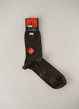 Chaussettes finition bords-côtes vert DORE DORE homme