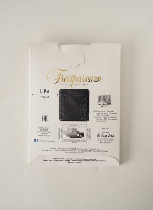 Collants noir TRASPARENZE pour femme