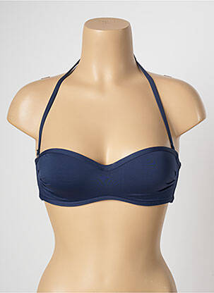 Haut de maillot de bain stretch haut soutien-gorge push-up bleu LE BOURGET femme