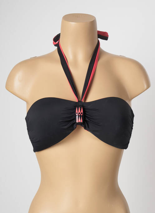 Haut de maillot de bain fermeture liens à nouer haut soutien-gorge moulé noir AUBADE femme