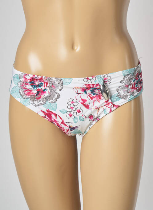 Bas de maillot de bain imprimé fleurs culotte blanc AUBADE femme