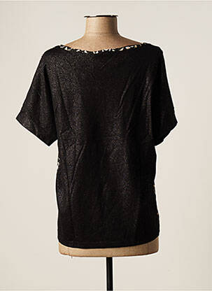 Top stretch manches courtes noir GEISHA femme