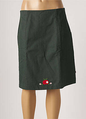 Jupe mi-longue coupe droite vert BLUTSGESCHWISTER femme