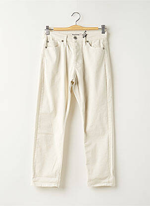 Pantalon slim broderie rivets taille normale beige PLEASE femme