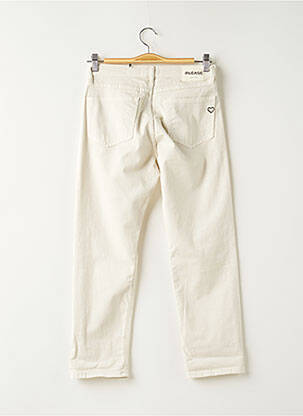 Pantalon slim broderie rivets taille normale beige PLEASE femme